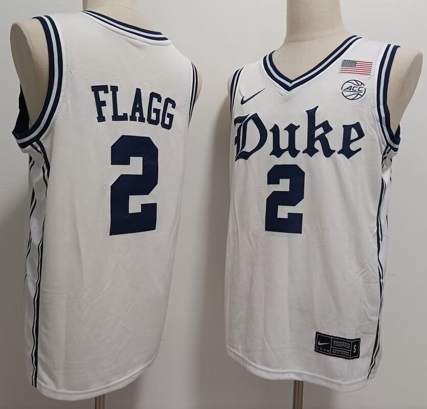 Men NCAA Duke Blue Devils College Basketball #2 Cooper Flagg white 2024 Nike jersey style 2